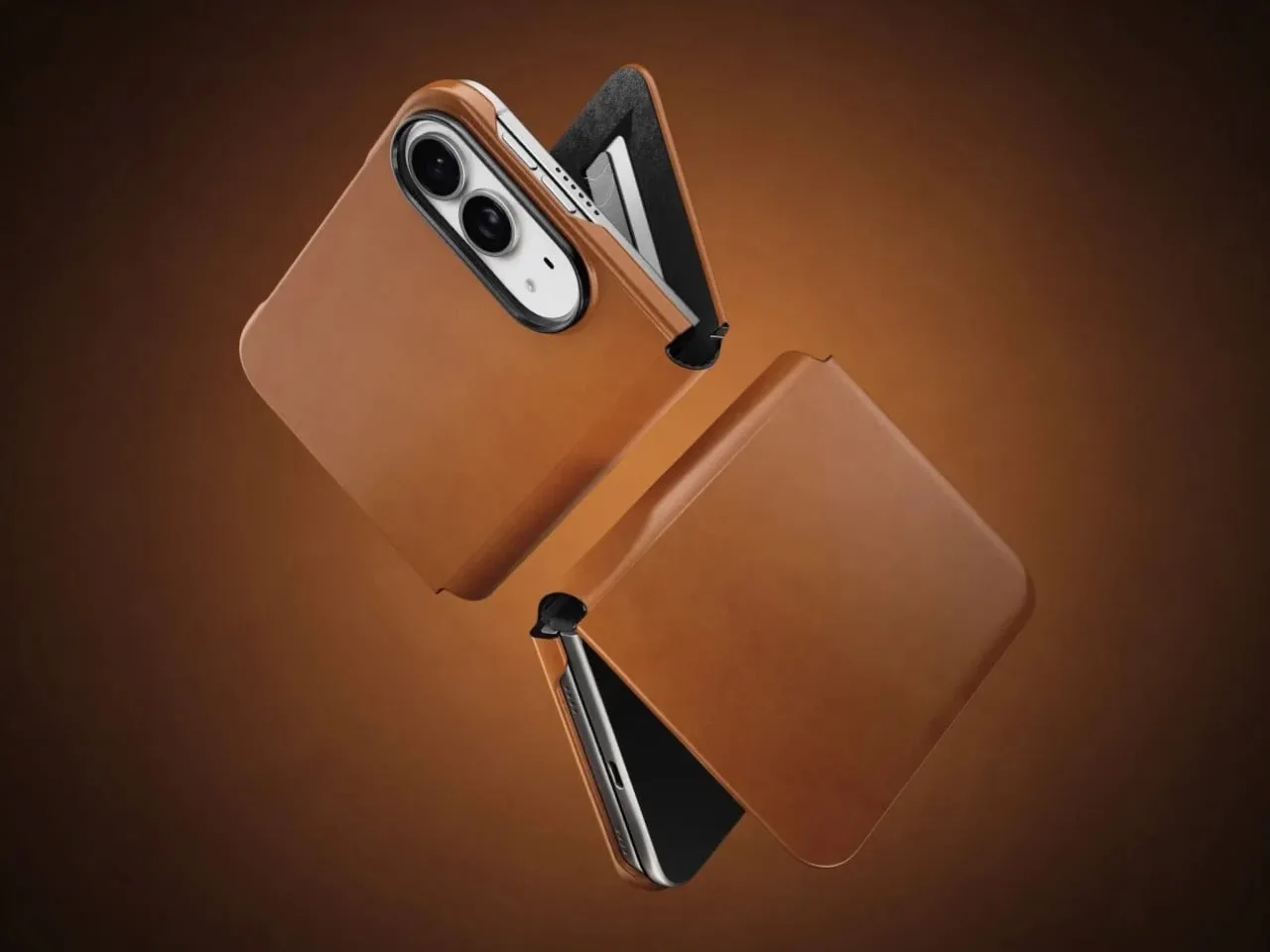 El folio de cuero de Nomad convierte tu iPhone Duo en una billetera bifold de $1999
