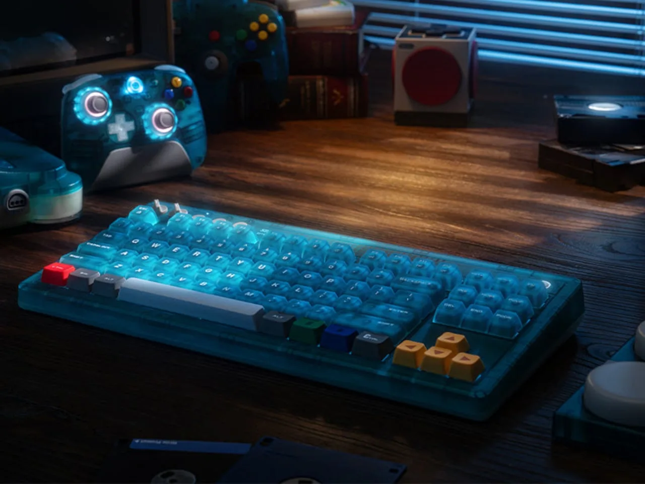 El teclado 8BitDo Retro 87 Clear Blue: un homenaje mecánico al N64 en su 30º aniversario